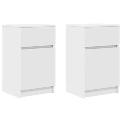 Afbeelding van vidaXL Nachtkastjes 2 st 39x35x65 cm bewerkt hout wit