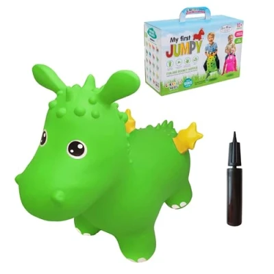 Afbeelding van JUMPY Draak Groen Hopper 100 kg belastbaar Speelgoed Skippybal Skippy Dieren Kinderspeelgoed 12 maanden Inclusief Pomp Tot Gewicht bal Cadeau kind voedselveilige materialen