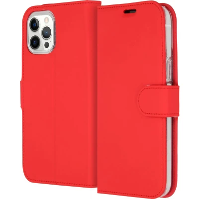 Afbeelding van iPhone 12 Pro Max Hoesje Met Pasjeshouder Accezz Wallet Softcase Bookcase Rood