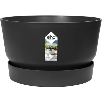 Afbeelding van Greenville schaal 33 bloempot living black buiten dia. x h 19,5 cm elho