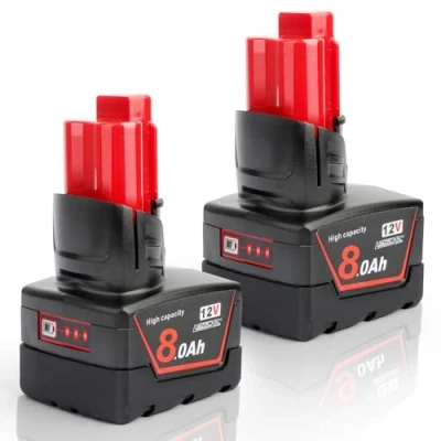 Afbeelding van Powarobor 2 x M12 lithium ion reserveaccu 12 V 8,0 Ah
