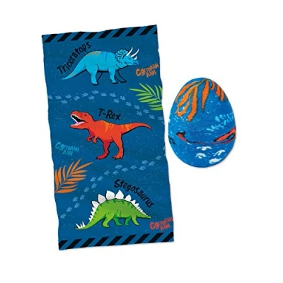 Afbeelding van Moses 40214 Magische handdoek in dinosaurus eivorm, voor kinderverjaardagen, 100% katoen, meerkleurig
