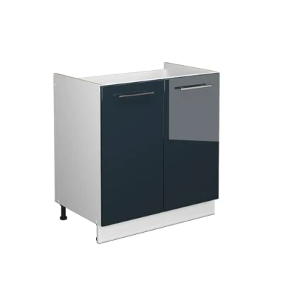 Afbeelding van Vicco Wastafelkast Fame Line, Donkerblauw hoogglans/Wit, 80 cm zonder werkblad