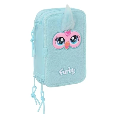 Afbeelding van Driedubbele Pennenzak Furby Blauw 12,5 x 19,5 5,5 cm 37 Onderdelen