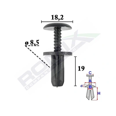 Afbeelding van ROMIX C70625 Clip, sier /beschermingslijst FIAT: Ducato III Van, Platform / Chassis, PEUGEOT: Boxer Minibus, Van