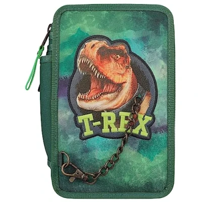 Afbeelding van Depesche Dino World 3 vaks etui met ketting