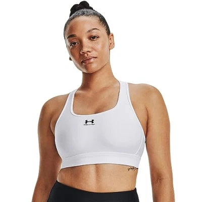 Afbeelding van Under Armour UA HG MID Padless Sportbh met medium support, Dames, Maat: XS, White/black
