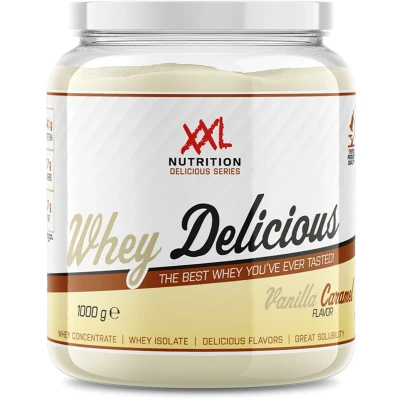 Afbeelding van XXL Nutrition Whey Delicious Vanille Caramel Wei Eiwitpoeder met BCAA &amp; Glutamine, Proteïne poeder, Eiwit shake, Protein 1000 gram