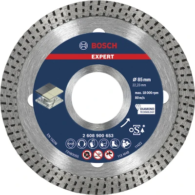Image de BOSCH 2608900653 EXPERT Disque de coupe diamanté HardCeramic 85 x 22,23 1,6 7 mm