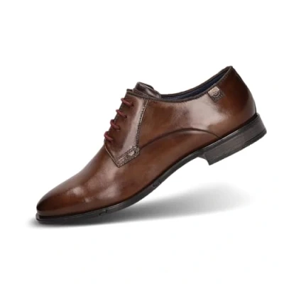 Afbeelding van bugatti 312 AFY05 lage veterschoenen voor heren, bruin, breedte 40 EU, EU breed, Bruin