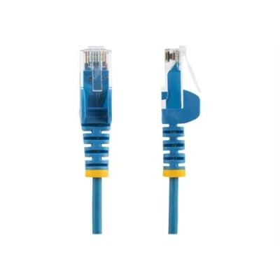 Image de StarTech.com Cable reseau Ethernet RJ45 Cat6 de 2 m Cordon brassage mince CAT 6 UTP sans crochet Fil Gigabit bleu (N6PAT200CMBLS) raccordement RJ 45 (M) pour