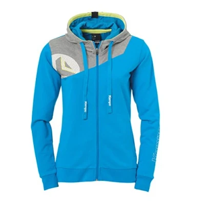 Afbeelding van Kempa Core 2.0 Hood Jacket Dames Kempablauw Donker Grijs Melange Maat M