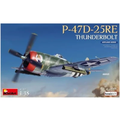 Afbeelding van 1:48 MiniArt 48009 P 47 D25RE Thunderbolt Basic Kit Plastic Modelbouwpakket