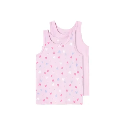 Afbeelding van Name it Nmftank TOP Hearts 2 PACK Hemd voor kinderen, Maat: 92, Pink lavender