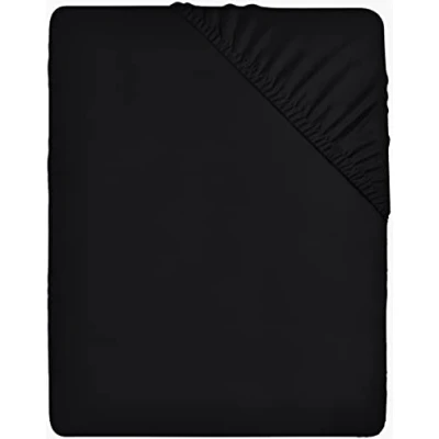 Afbeelding van Utopia Bedding Hoeslaken, 35 cm Diepe, Eenvoudig onderhoud Zachte Geborstelde Microvezel Stof, Krimp en Vervaagt Bestendig (160 x 200 cm, Zwart)