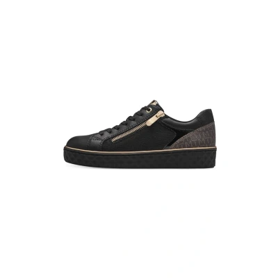 Afbeelding van Marco Tozzi 2 23709 41 vetersneakers voor dames, Zwart/kam