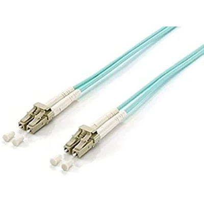 Afbeelding van equip Glasvezel patchkabel LC &gt;LC multimode duplex OM3 turq (CAT7, 20 m), Netwerkkabel