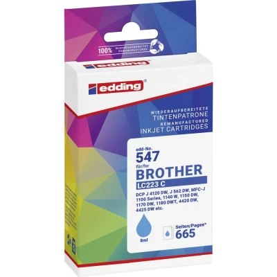 Afbeelding van Edding Inktcartridge vervangt Brother LC223C Compatibel Cyaan EDD 547 18 01