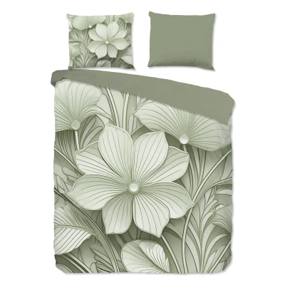 Afbeelding van Good morning Dekbedovertrek Artdeco nr.20118 sage 200x220 + 2 kussenslopen 60x70 Groen