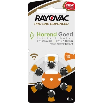 Afbeelding van Rayovac Proline Advanced hoortoestel batterij P13 oranje sticker Horend Goed