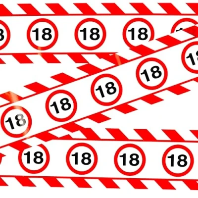 Afbeelding van Verjaardagsdecoratie begrenzingsband 18e verjaardag decoratie meisje jongen