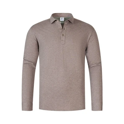 Afbeelding van R2 Camicia Polo Jersey Beige Maat L Heren