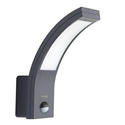 Afbeelding van Oktaplex Lightning LED buitenlamp met bewegingssensor 10 W, Rio Motion 3000 K warm wit, wandlamp sensor IP54, antraciet