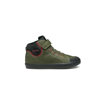 Afbeelding van Geox Gisli Sneakers hoog voor kinderen, Maat: 35, Dark green black Schoenen