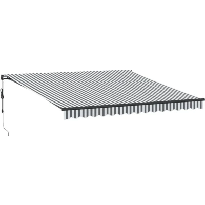 Afbeelding van vidaXL Luifel automatisch uittrekbaar LED 400x350 cm antraciet en wit