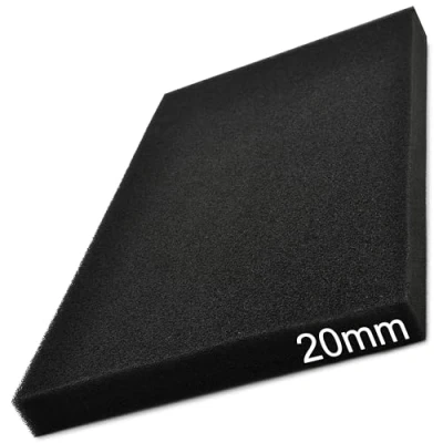 Afbeelding van Easyboost Luchtfilterschuim, 20 mm dik, 28 x 15 cm, universeel, om op maat te snijden, voor scooter, motorfiets, quad, grasmaaier, motorhelling, kettingzaag, filtratie luchtbox