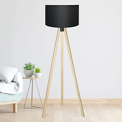 Afbeelding van Staande lamp Newport vloerlamp 140 cm E27 zwart
