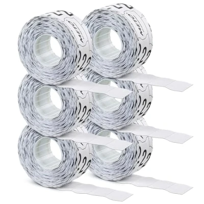 Afbeelding van Etiketten voor SATO Kendo labeltang (26 x 12 mm, 2 regels, 6.000 etiketten, wit papier, permanent klevend