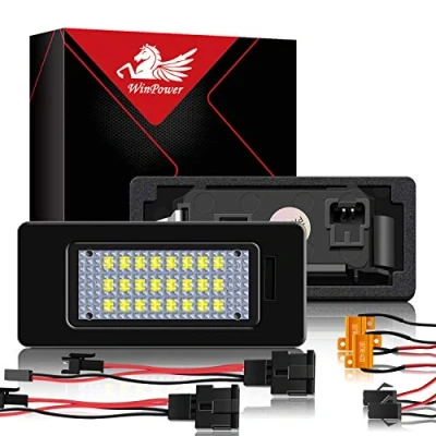 Afbeelding van WinPower 2 pakken 18SMD foutloze led kentekenplaatverlichting, gloeilamp, cool, wit, 6000K