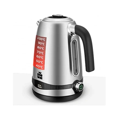 Afbeelding van Vorm Elektrische waterkoker van roestvrij staal, 1,7 l, 2200 W, instelbare temperatuur 40 100 C, warmhoudfunctie, led verlichting, bescherming de droge mond, automatische uitschakeling zonder