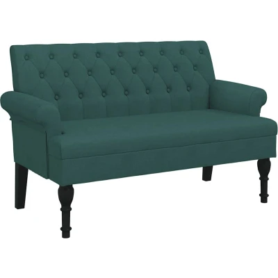 Afbeelding van vidaXL Bankje met rugleuning 120x62x75,5 cm stof donkergroen