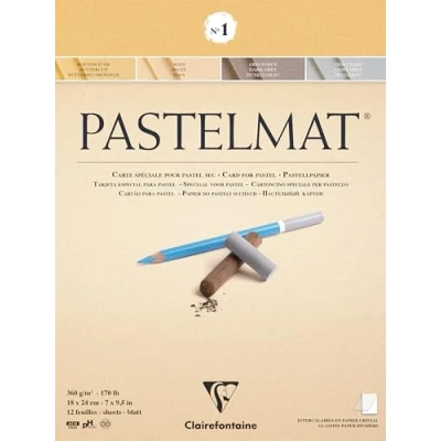 Afbeelding van Clairefontaine Pastelmat pad No.1 18x24cm Creme/grijs