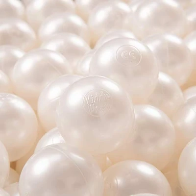 Afbeelding van KiddyMoon 100 ∅ 7cm kinderballen speelballen voor ballenbad baby eenkleurige plastic ballen made in eu, pearl