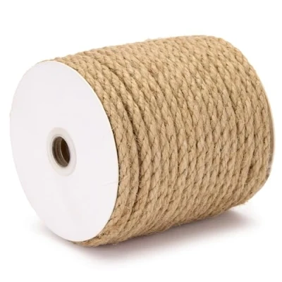 Afbeelding van Natuurlijk jute touw, tosad, 6 mm, lengte 30 m, koord voor knutselen, tuinieren, decoratie, handwerk