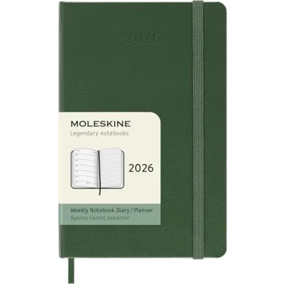 Afbeelding van Moleskine 12 Maanden Agenda 2026 Wekelijks Pocket Harde Kaft Mirthe Groen