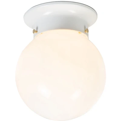 Afbeelding van QAZQA Scoop Retro Plafondlamp 1 lichts Ø 150 mm Wit Woonkamer Slaapkamer Keuken