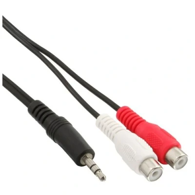 Image de Câble cinch/jack, inline®, 2x cinch fem. À 3,5mm jack mâle 1m