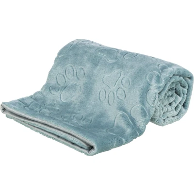 Afbeelding van Trixie hondendeken barry softpluche blauw / grijs 100x75 cm
