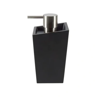 Afbeelding van Zeep Dispenser Yoshi met RVS pomp voor lege regels polyhars 350ml Duurzaam en robuust Zwart