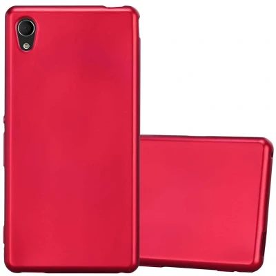 Afbeelding van Cadorabo Hoesje geschikt voor Sony Xperia M4 AQUA in METALLIC ROOD Beschermhoes gemaakt van flexibel TPU silicone Case Cover