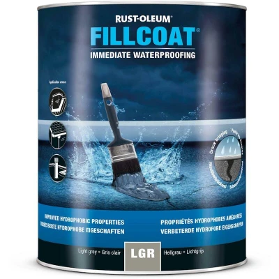 Afbeelding van Rust Oleum Fillcoat Waterproofing Licht Grijs 1L Directe Waterdichting UV Resistent