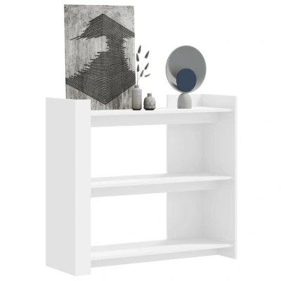 Afbeelding van Wandtafel 100x35x90 cm bewerkt hout wit