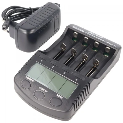 Afbeelding van Li ion snellader geschikt voor batterij, NiCd en NiMH batterij AA, AAA, 18650, 26650, 26500, 18490, 17500, 16340, 123A,