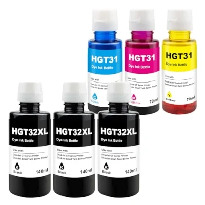 Afbeelding van Yongairuink 31 32XL inktflessen voor HPQ Smart Tank Plus 555 7005 7006 7305 7306 7605 5105 5106 5107 570 455 515 519 530 558 559 655 5 6700. 750 790 (3BK 1C 1M 1Y)