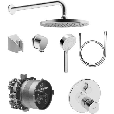 Afbeelding van Hansa Bluebox showerset met hoofdouche rond roset