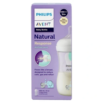Image de Avent Natural Response Airfree Biberon Elephant 260ml